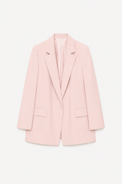 Blazer Linne Rosa Babycore — Feminilidade com Estrutura
