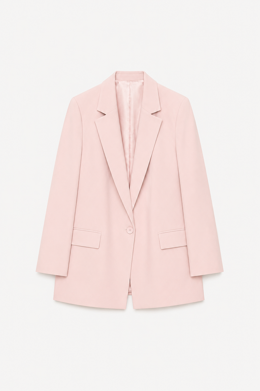 Blazer Linne Rosa Babycore — Feminilidade com Estrutura